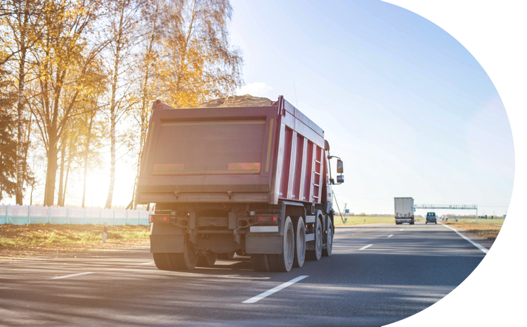 tipper mini Tipper truck on road